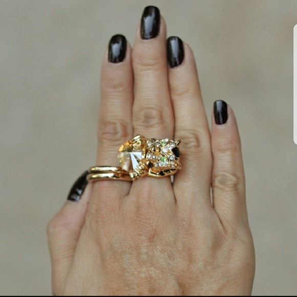 Leapord Swarovski statement ring - Picture 3 of 3